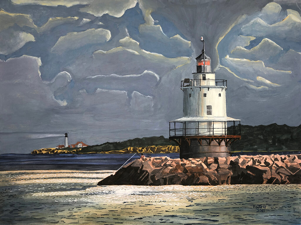 Spring Point Light (with Portland Head Light)